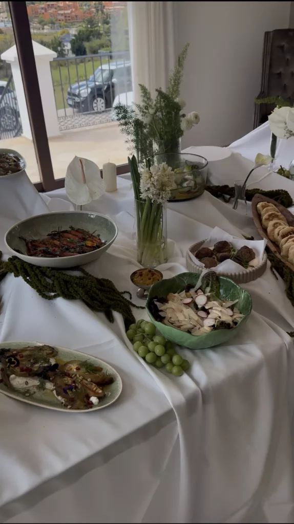 Luxury spring buffet catering setup Marbella