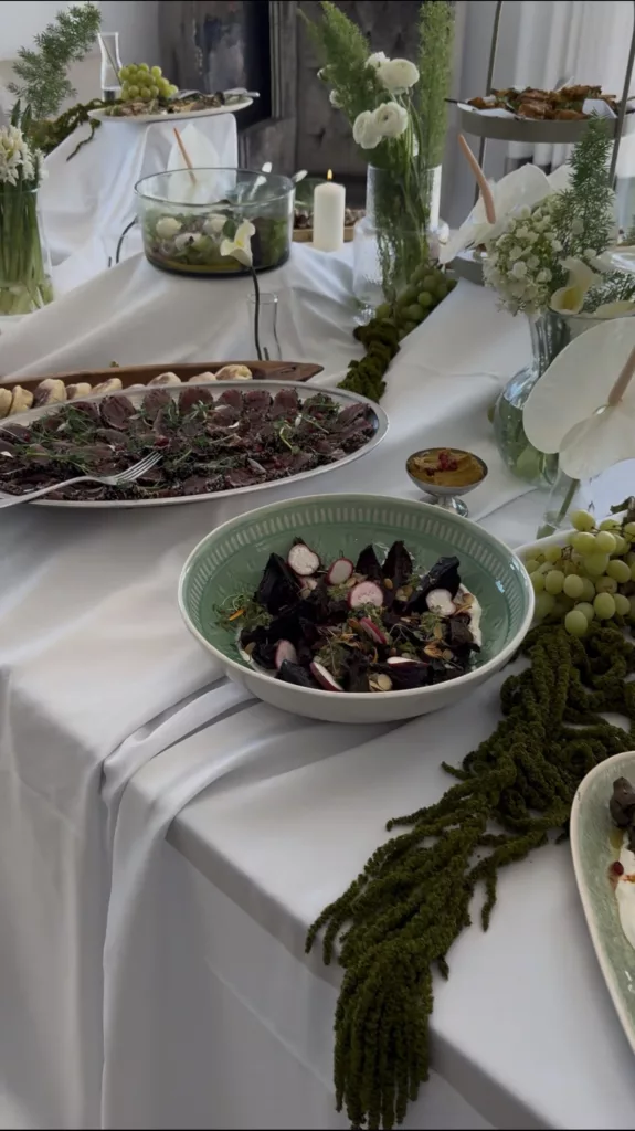 Private chef preparing spring buffet in Marbella